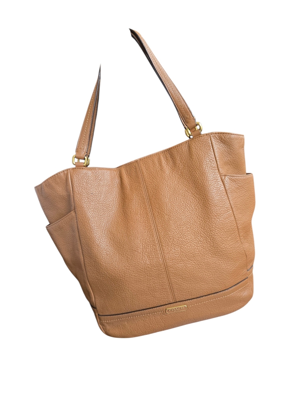 Coach Tan Pebbled Leather Tote Bag